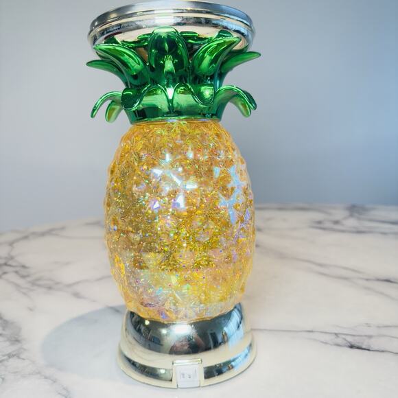 Swirling Water Globe Bath & Body Works 10" Pineapple Pedestal Candle Holder Worx - Picture 4 of 11
